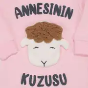 Kız Bebek Pembe Annesinin Kuzusu Yazılı Çıtçıtlı Tulum 2
