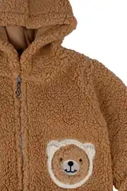 Erkek Bebek Peluş Ayıcık Baskılı Hırka 2