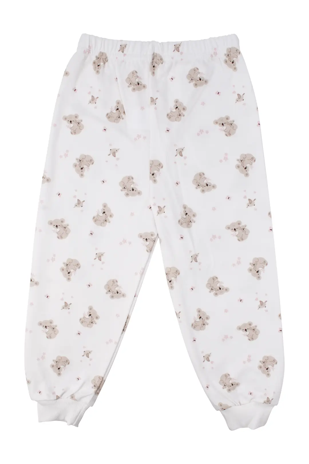 Kız Çocuk Ekru Bej Koala Desenli Çıtçıtlı Pijama Takımı 3