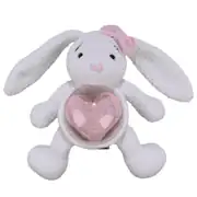 Amigurumi Beyaz Pembe Büyük Tavşan Gece Lambası Pilli Aksesuar Oyuncak 2