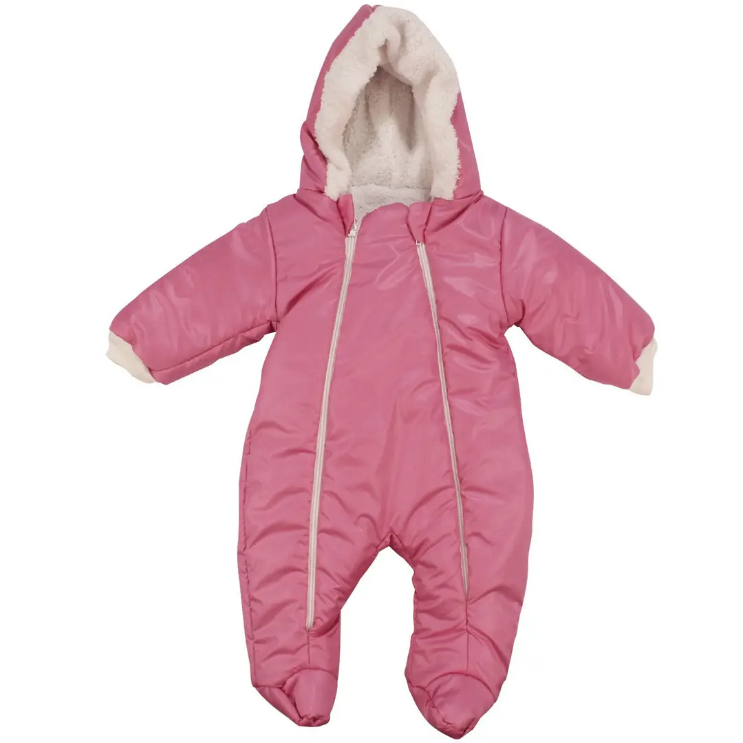 Kız Bebek Pembe Çift Fermuarlı İçi Peluş Patikli Kozmonot 1