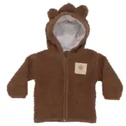 Unisex Kahve Peluş Kulaklı Kapşonlu Hırkalı 2'li Takım 2