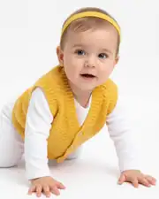 Triko Sarı Bebek Yelek 2