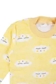 Bulut Desenli Alt Üst Sarı 2'li Pijama Takım 6