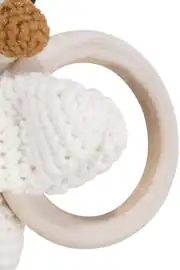 Unisex Ekru Turuncu Ördek Diş Kaşıyıcı Çıngıraklı Amigurumi Oyuncak 2