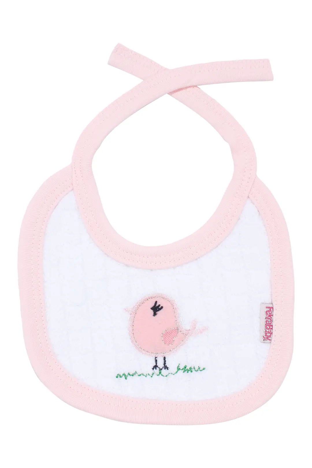 Unisex Pembe Civciv Motifli Havlu Bağlamalı Önlük