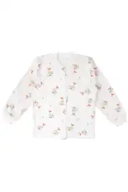 Unisex Ekru Ördek Desenli Çıtçıtlı Pijama Takımı 2