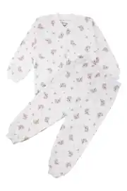 Kız Çocuk Ekru Bej Koala Desenli Çıtçıtlı Pijama Takımı 1