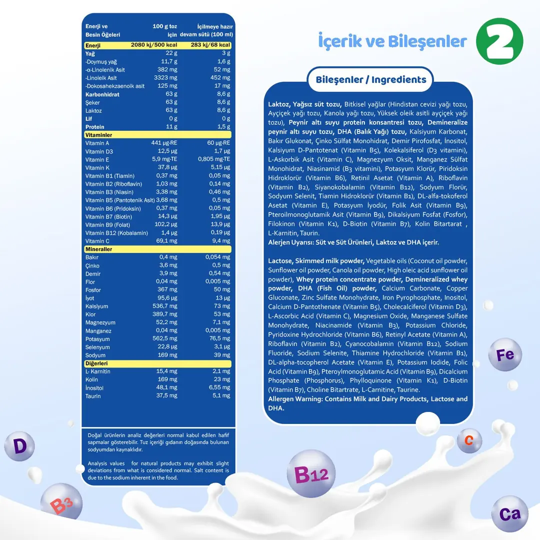 Bebehum 2 Numara Devam Sütü 6-9 Ay 800 gr 6