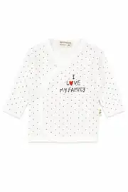 Unisex Ekru I Love My Family Yazılı Puanlı 5'li Hastane Çıkış Seti 3