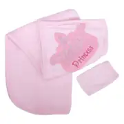 Pembe Princess Taçlı Havlu Lif Set 1