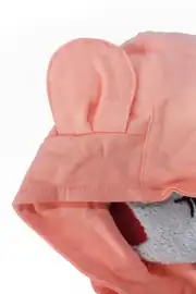 Unisex Kendinden Peluş Oyuncak Kedili Gri Fermuarlı Kapşonlu Hırka 7