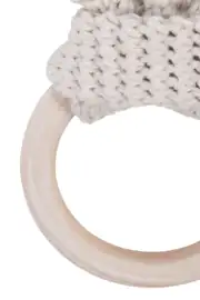 Unisex Bej Tavşan Kulak Amigurumi Diş Kaşıyıcı Amigurumi Oyuncak 3