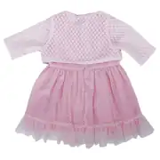 Kız Bebek Pembe Bolerolu Tüllü Fırfırlı Elbise 2