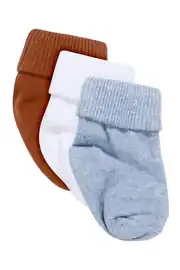 Erkek Bebek Laci Beyaz Tarçın 3'lü Çorap Set 0-6 Ay 1