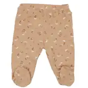 Unisex Kahve Bej Yaprak Desenli 3'lü Tek Alt Set 4