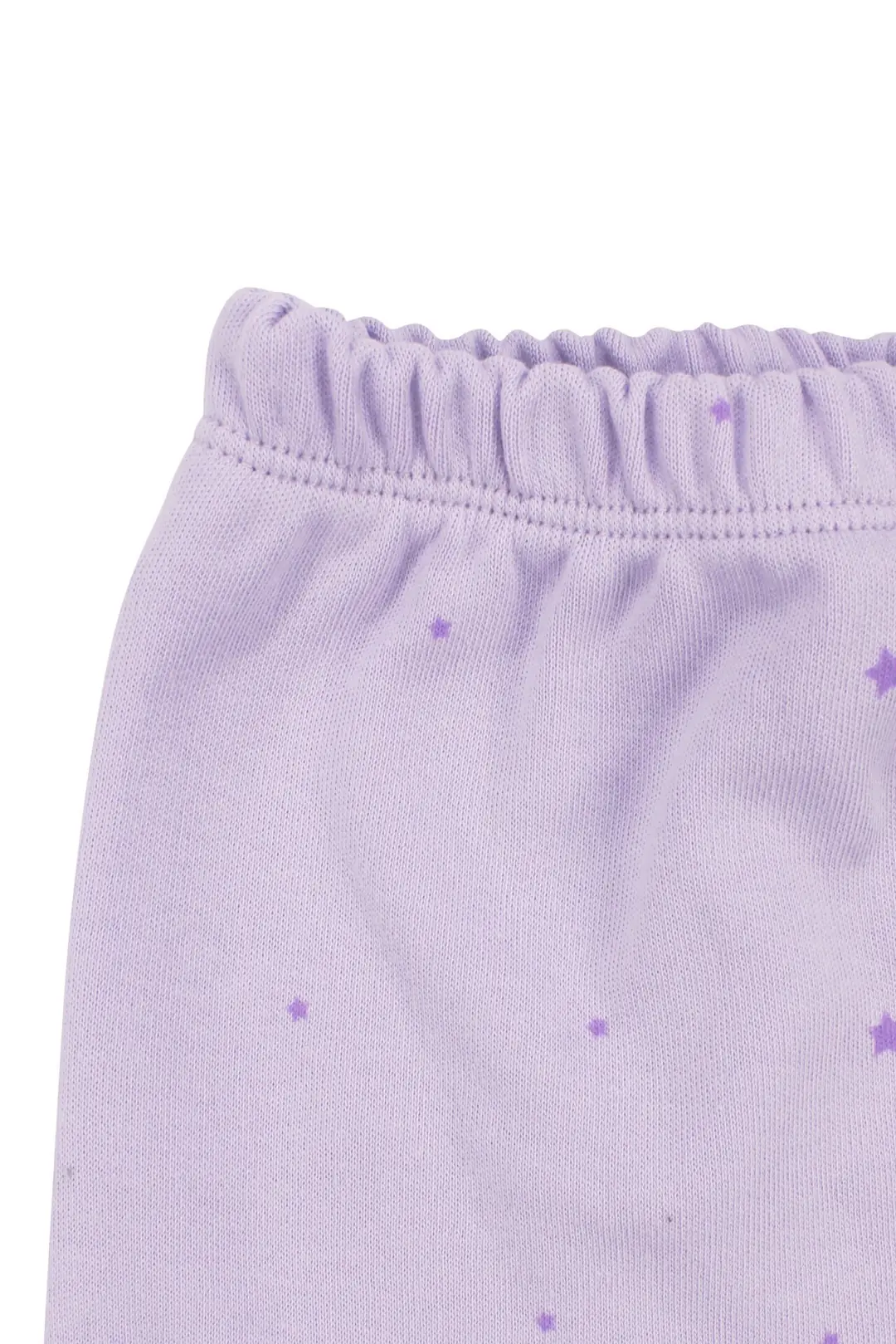Kız Bebek Lila Yıldızlı Ayıcık Baskılı Patikli Pijama Takımı 0-3 Ay 7