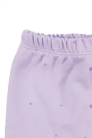Kız Bebek Lila Yıldızlı Ayıcık Baskılı Patikli Pijama Takımı 0-3 Ay 7
