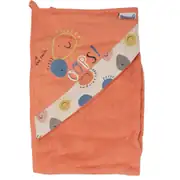 Erkek Çocuk Turuncu Ops Yazılı Güneşli Desenli 5 Parça Havlu Bornoz Set 2