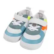 Erkek Bebek Mavi Beyaz Bağıcıklı Çıtçıtlı Deri Ayakkabı 1