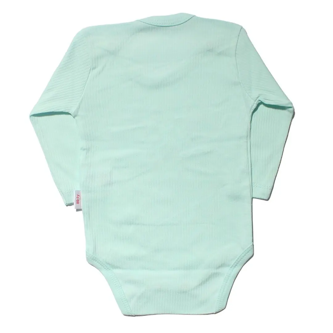 Unisex Raporlu Su Yeşili Uzun Kollu Çıtçıtlı Zıbın 2