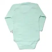 Unisex Raporlu Su Yeşili Uzun Kollu Çıtçıtlı Zıbın 2