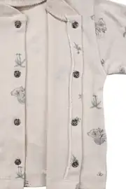 Unisex Bej Koala Desenli Organik Üçlü Pijama Takımı 5