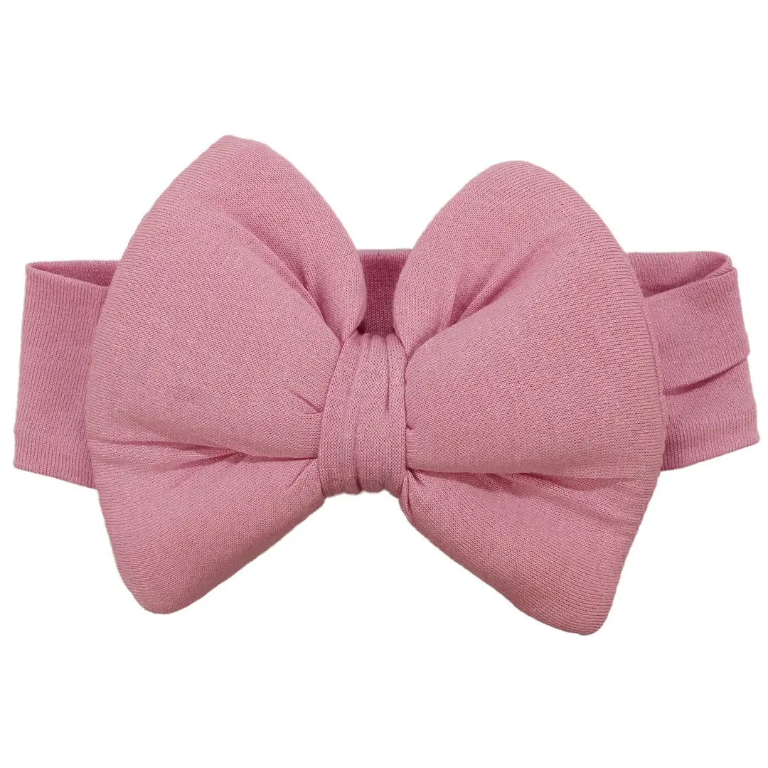 Kız Bebek Büyük Fiyonklu Pembe Bandana
