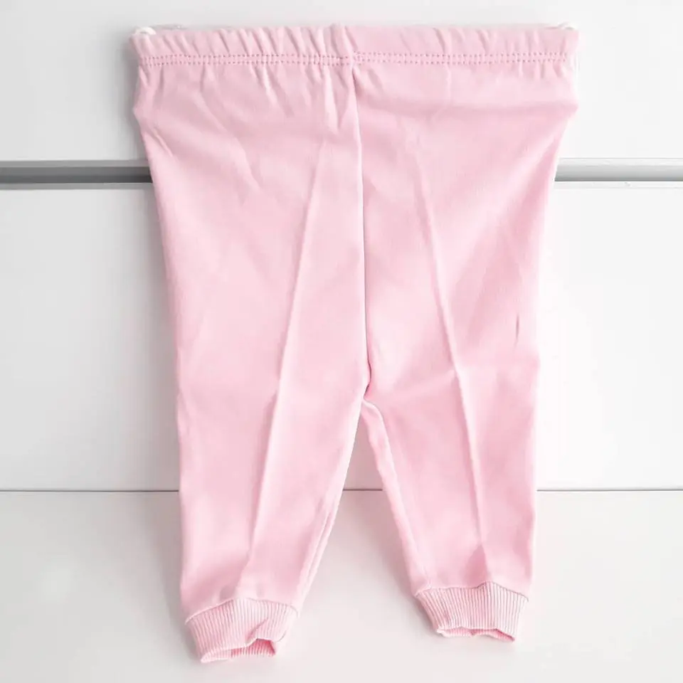 Sade Pembe Tek Alt Bebek Penye Pantolon 4