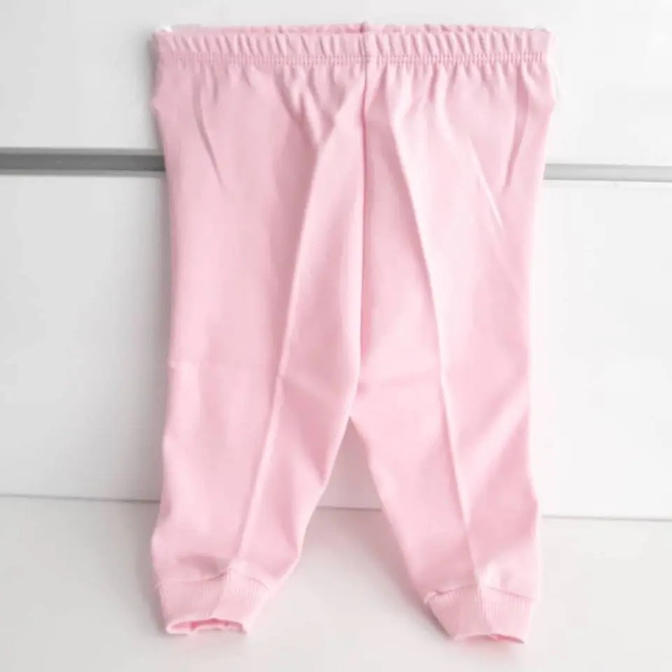 Sade Pembe Tek Alt Bebek Penye Pantolon 3
