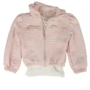 Kız Çocuk Pembe Ceket Siyah Kot Pantolonlu Badili Takım 3'lü Takım 4