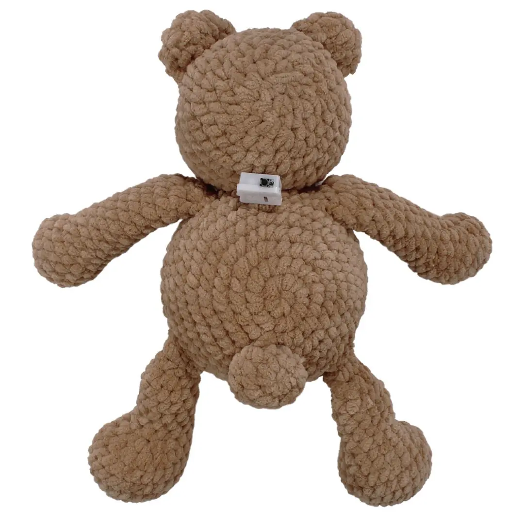 Amigurumi Kahve Gözlüklü Ayıcık Gece Lambası Pilli Aksesuar Oyuncak 3