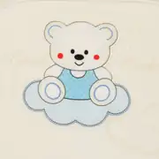 Unisex Ekru Krem Mavi Ayıcıklı Good Night Fitilli Bakım Çantası 4