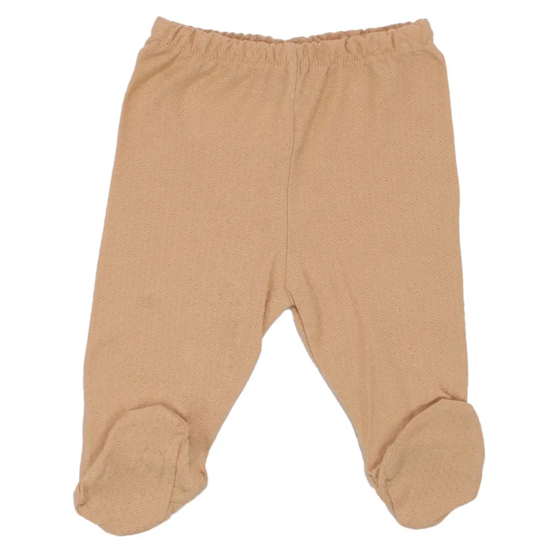 Unisex Kahve Bej Yaprak Desenli 3'lü Tek Alt Set 3