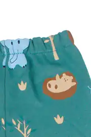 Erkek Bebek Yeşil Fil Ayı Baskılı 2'li Takım 5